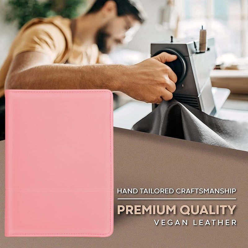 Gorbado Padfolio/Portfolio Binder, Mini Padfolio Portfolio Binder 5 x 8 Legal Writing Pad, A5 Document Organizer Folder for Men Women, Light Pink - Image 4